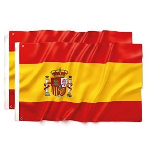 2 Bandera España 90 x 150 cm - ultra resistente, doble func…