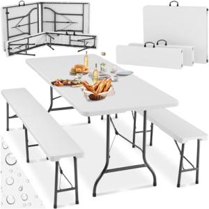 TecTake® Juego de Mesa Plegable de 3 Piezas, Set Mesa Campi…