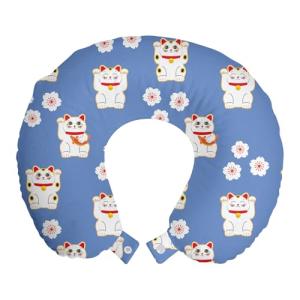 ABAKUHAUS Gato Cojín de Viaje para Soporte de Cuello, Patró…