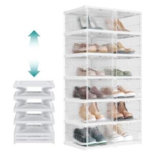 SONGMICS Cajas para Zapatos, Juego de 12 Organizadores Apil…