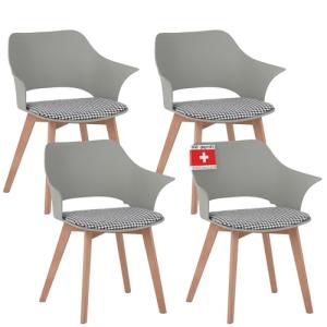 Albatros Juego de 4 sillas de comedor Aalborg, verde, patas…