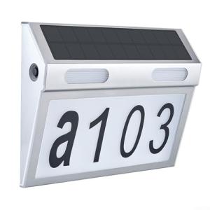 Linnkyfloa Luz solar con número de casa con iluminación LED…