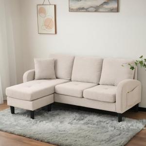 Sofá esquinero con chaise longue de 166 x 118 x 77 cm, sofá…