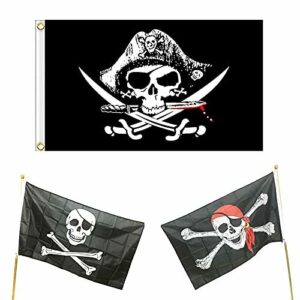 3 banderas de calavera, bandera de fiesta pirata, bandera d…