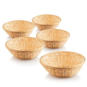 COM-FOUR® 5x Cestas de rafia en color natural para decoraci…