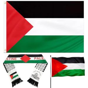 Bandera de Palestina 150 x 90 cm,Bufanda Bandera Palestina…