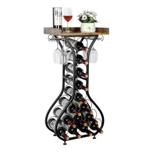 Botellero Independiente de Suelo, Mini Bar Soporte para Bot…