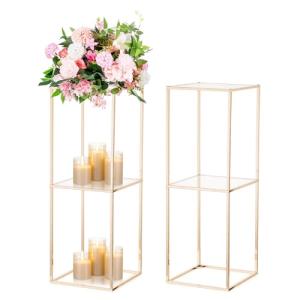 NUPTIO Florero Oro Centros de Mesa: 2 Piezas 80cm Altura Fl…