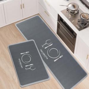 LY4U Alfombras de Cocina Antideslizantes y Lavables, 2 Jueg…