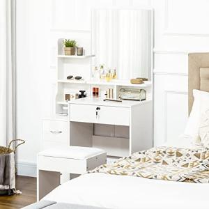 HOMCOM Tocador de Maquillaje con Taburete y Espejo Mesa de…