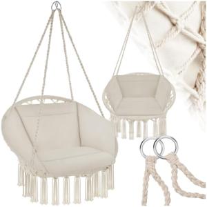tectake® Columpio Jardín Exterior, Silla Colgante con Cojín…