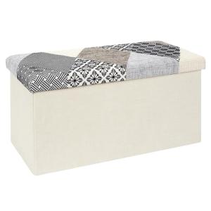 HOME DECO FACTORY Chest, Bench, Patchwork, Grey, Bench, Fol…