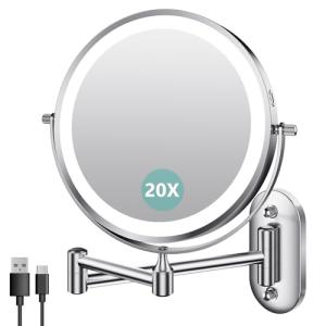 Auxmir Espejo Maquillaje con Luz Recargable, Aumento 1X/20X…