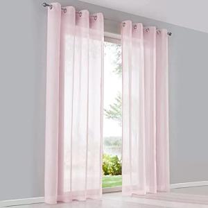 SIMPVALE 2 Paneles Cortinas con Ojales Translúcida Visillos…