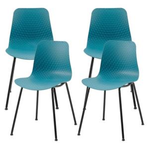 U2PICK Set de 4 Silla de Comedor Plástico con Patas de Hier…