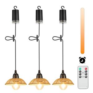 Lightsjoy 3 Piezas Lampara Techo Colgante Exterior,Regulabl…