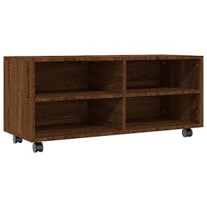 vidaXL Mueble TV Ruedas Madera contrachapada Roble marrón 9…