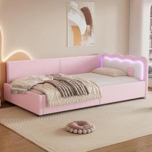 Kebnor Cama diurna, sofá cama, 90 x 200 cm, luz ambiental L…