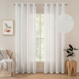 MIULEE Cortinas Translucidas Poliéster Lino con Ojales Visi…