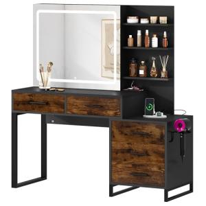 YITAHOME Tocador con iluminación LED, Espejo Deslizante, 3…