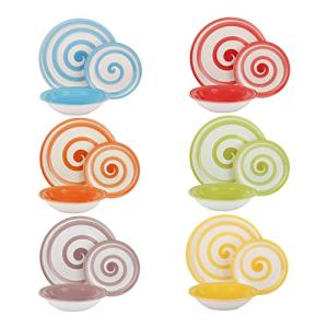 Juego de vajilla de colores para 6 personas Hypno – Juego d…