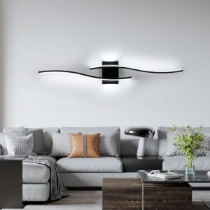 Comely Aplique Pared Interior LED, Negra Líneas 27W 3000LM…