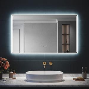 SIRHONA Espejo LED Baño Bluetooth 120x70cm Espejo Luminoso…