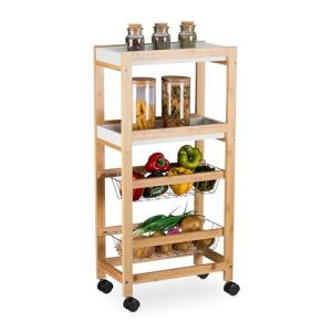 Relaxdays Carrito de Cocina, 4 Niveles, Carro Camarera Estr…