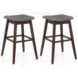COSTWAY uego de 2 Taburetes de Bar Giratorios 360°, Sillas…