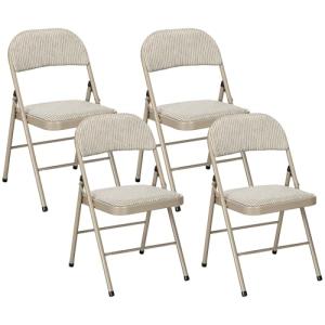 HOMCOM - Juego de 4 sillas plegables para comedor portátil,…