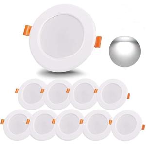 Bonnov Foco LED Interior Techo Blanco Frío, 10 x 6000K Down…