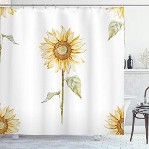 ABAKUHAUS Girasol Cortina de Baño, Minimalista Ilustracione…