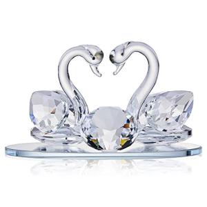 London Boutique Juego de 1 Cisne Doble de Cristal Decorativ…