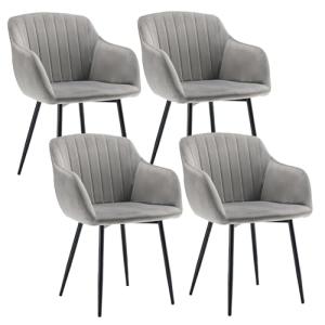 Goeurvant Sillas Comedor Pack 4 con Reposabrazos Silla Come…