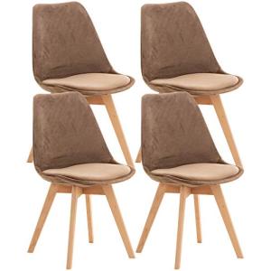 CLP Set De 4 Sillas De Comedor Linares En Terciopelo, Tela…