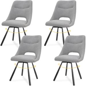 LEWE Sillas de Comedor Giratorias Juego de 4, Silla de Coci…