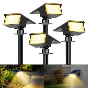 kolpop Luces Solares LED Exterior Jardin [4 Piezas/77 LEDs]…