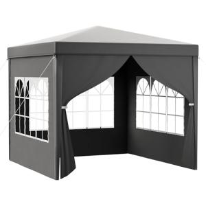 Carpa 3x3 Gris con 3 Laterales Impermeable con protección U…