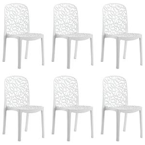Set 6 sillas flora blanca
