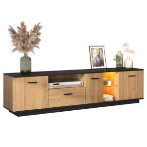 Azkoeesy Mueble TV Salón de 180 cm, con Vetas de Madera, co…