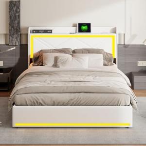 WOBOPCG Cama acolchada de matrimonio 160 x 200 cm, cama de…