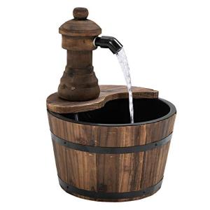Outsunny Fuente de Agua de Madera Fuente de Jardín en Casca…
