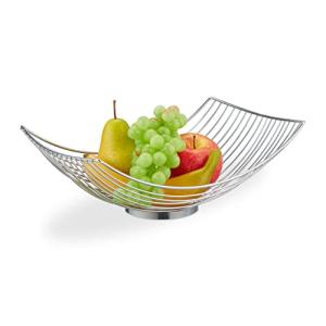 Relaxdays Frutero Metálico, Cesta Frutas Geométrica, 11,5x3…