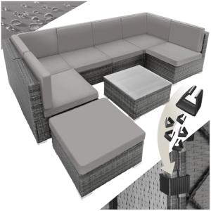 TecTake® Conjunto Jardín de Ratán con Cojines, Conjunto Ter…