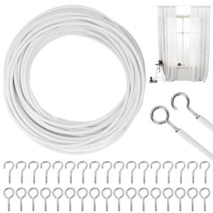 10M Alambre de Cortina, Blanco Gusanillo para Cortinas, Cue…