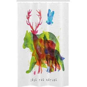 ABAKUHAUS Animal Cortina para baño, Alaska Animales Oso Lob…