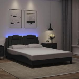 Vetnasa Estructura Cama con Luces LED Cuero sintético Gris…