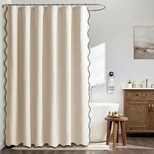 MIULEE Cortina de Ducha de Lino Texturizado Ondulado 180x20…