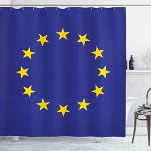 ABAKUHAUS Europa Cortina de Baño, Bandera Sencilla Unión Eu…