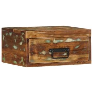 vidaXL Mesita de Noche de Pared Madera Maciza reciclada, me…